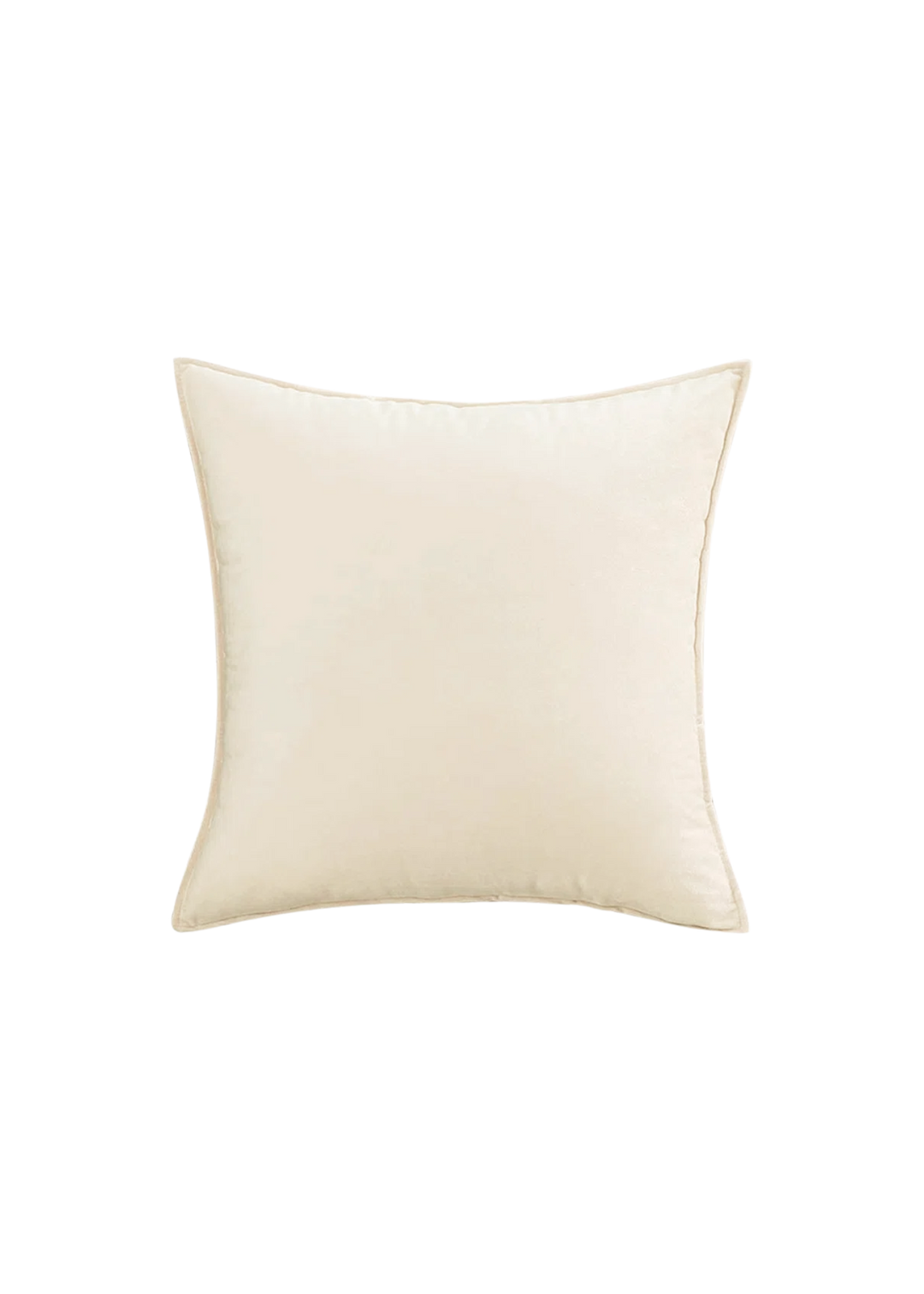Housse de coussin de velours crème