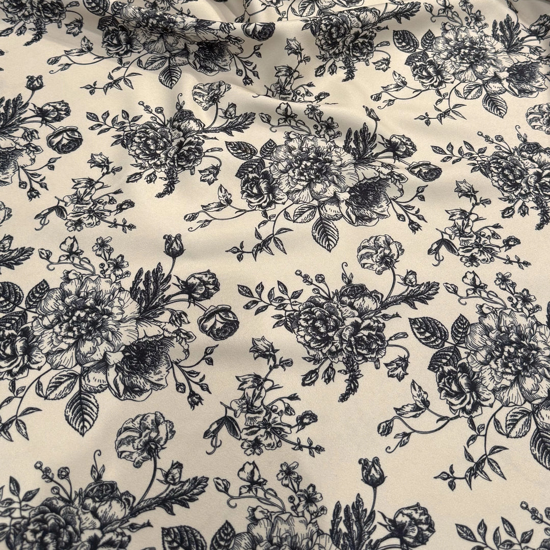 Nappe ronde 132" - Toile française noire