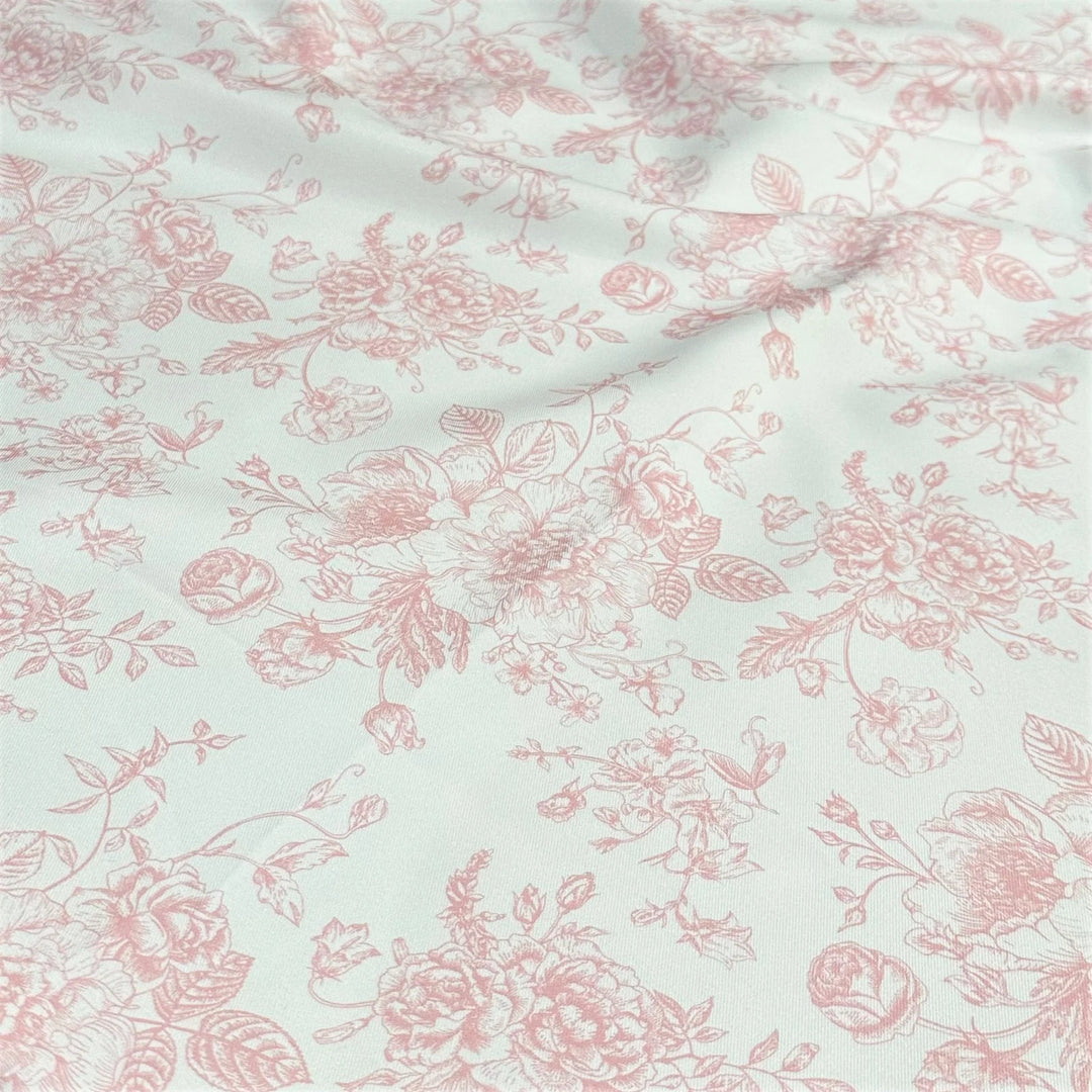 Nappe ronde 132" - Toile française rose