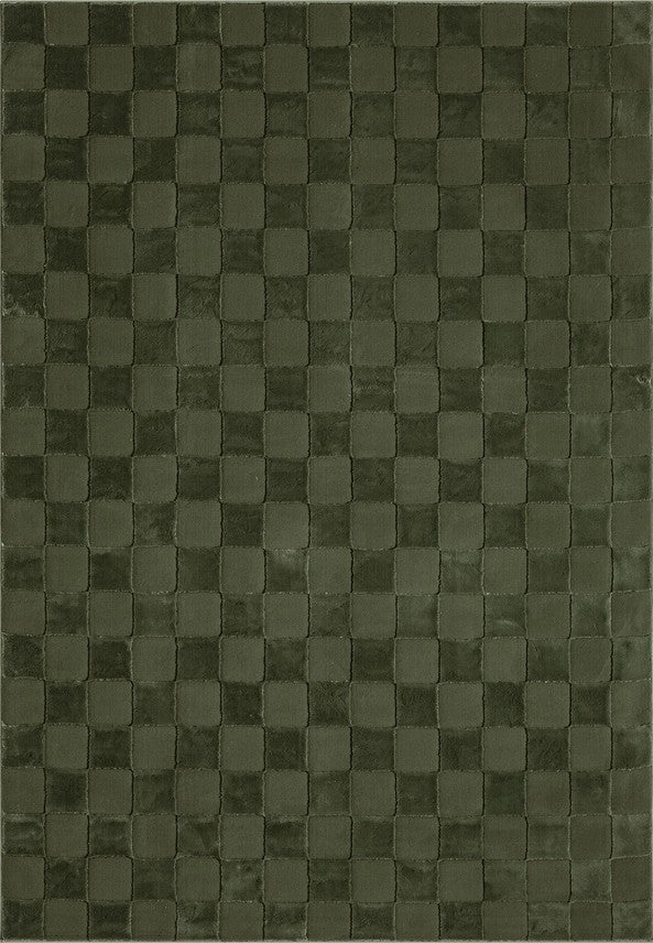 Tapis Damier vert - 6'x9'