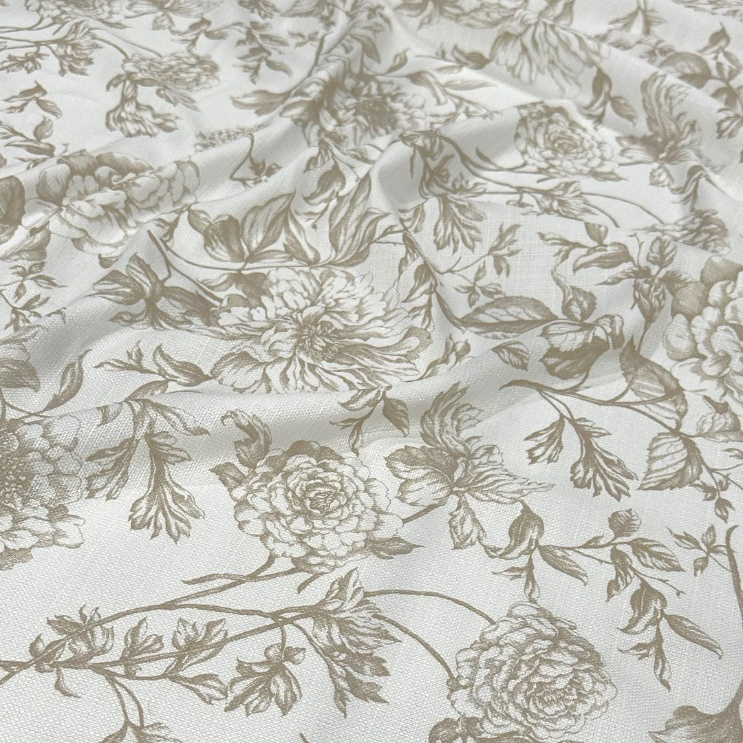 Nappe ronde 132" - Lin Bloom taupe
