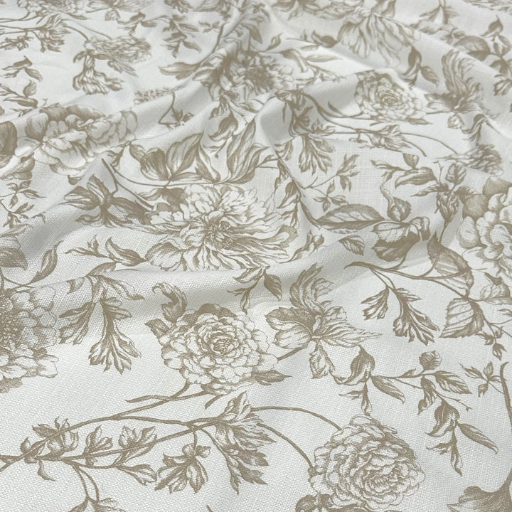 Nappe ronde 132" - Lin Bloom taupe