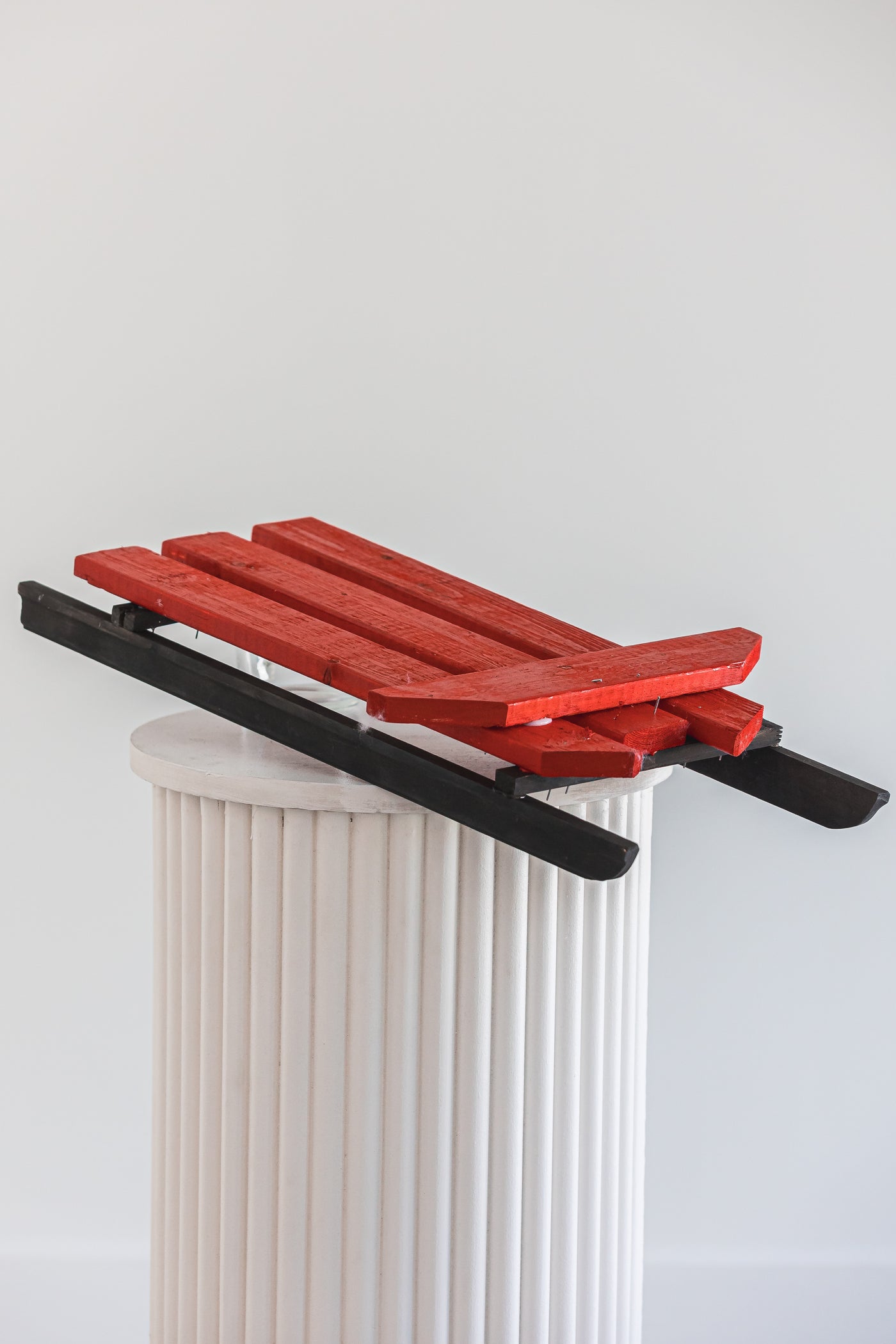 Traineau décoratif rouge