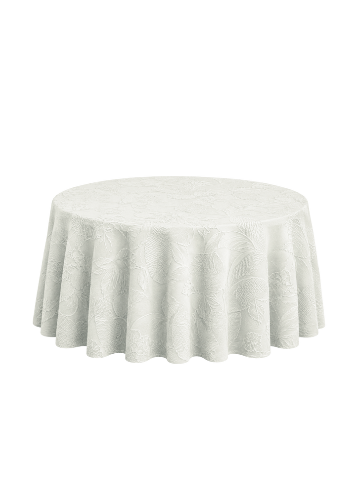 Nappe ronde 132" Belle Époque - Blanc os