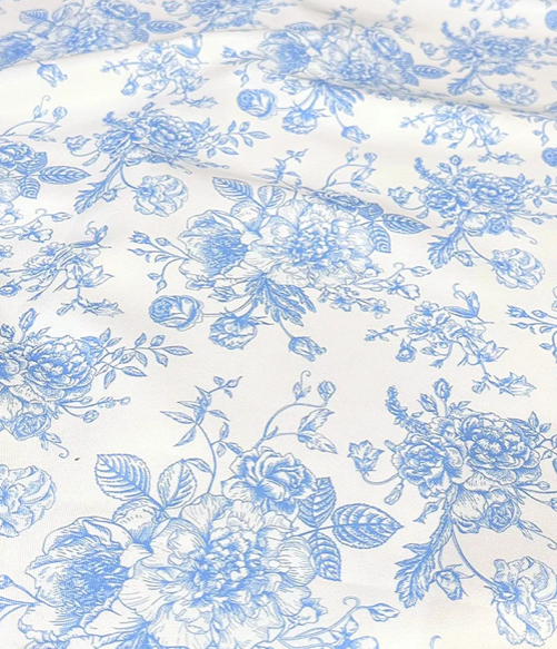 Nappe rectangulaire 90''x156'' - Toile française bleu clair