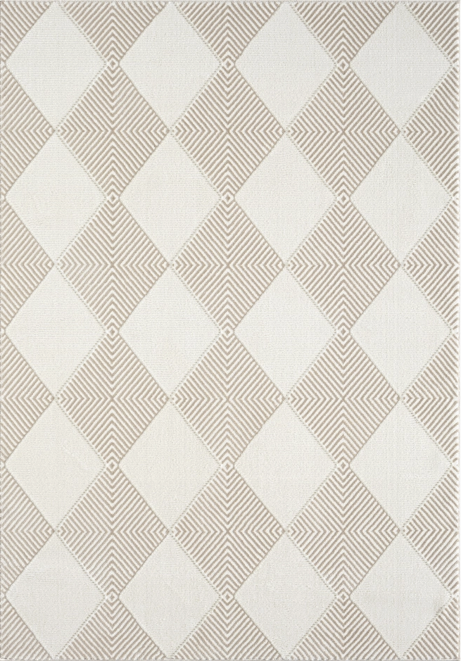 Tapis crème à carreaux 5'-3" x 7'-6"