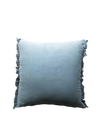Housse de coussin en lin bleu