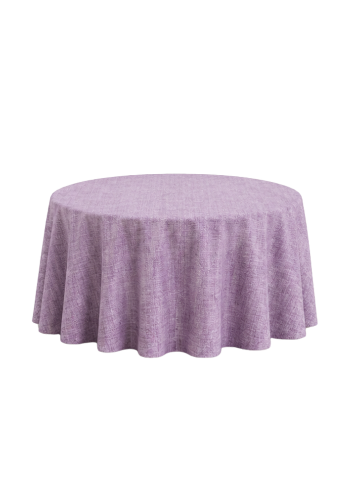 Nappe ronde 132'' effet lin - Lavande