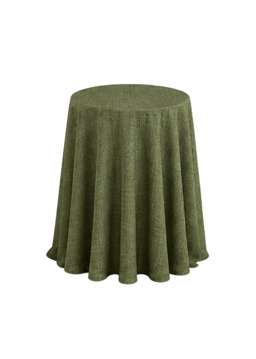 Nappe ronde 132'' effet lin - Vert olive