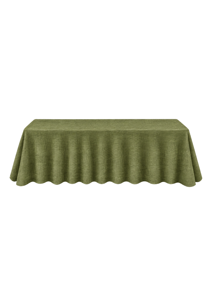 Nappe rectangulaire 108"x156'' effet lin - Vert olive