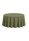 Nappe ronde 132'' effet lin - Vert olive