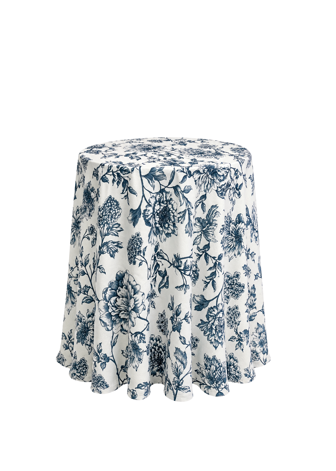 Nappe ronde 132" - Lin Bloom bleu marine