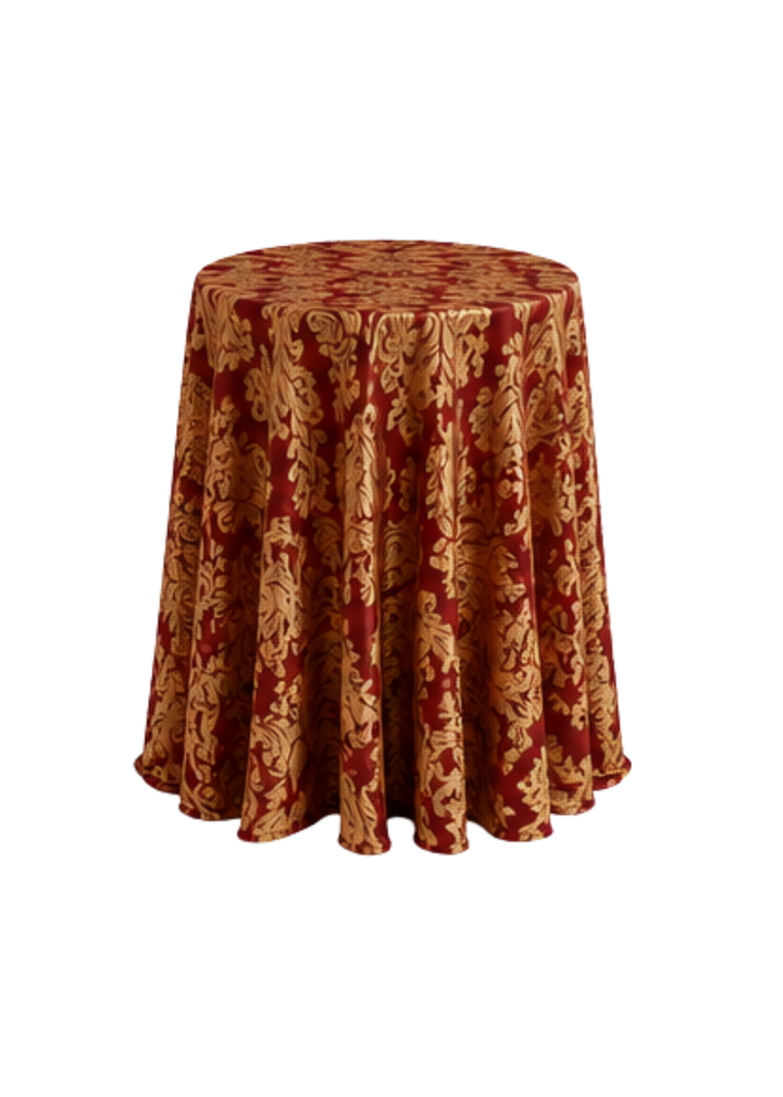 Nappe ronde Miranda Damask 132'' - Bordeaux