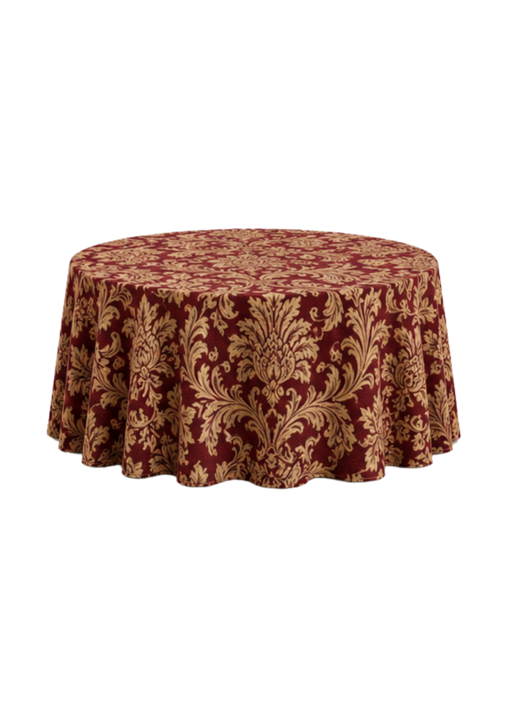 Nappe ronde Miranda Damask 132'' - Bordeaux