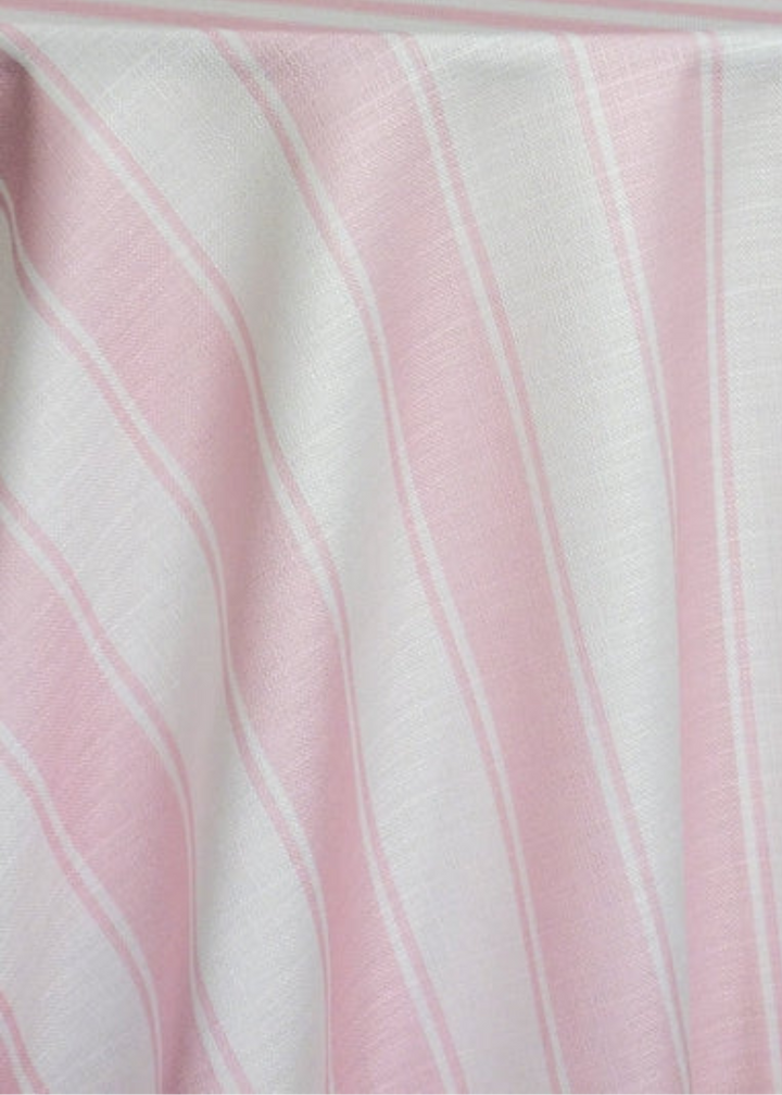 Nappe ronde à rayures 132'' - Cabana rose