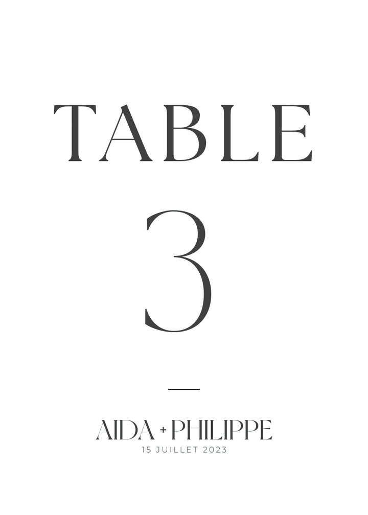 Numéro de table