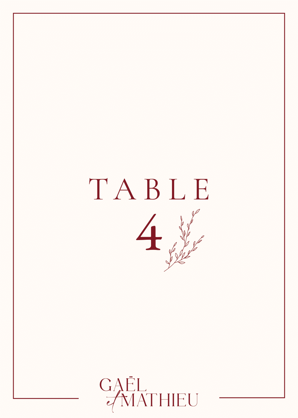 Numéro de table