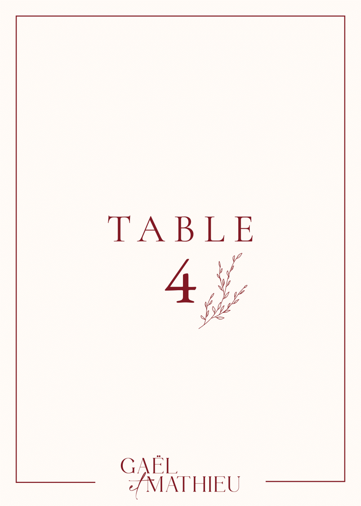 Numéro de table