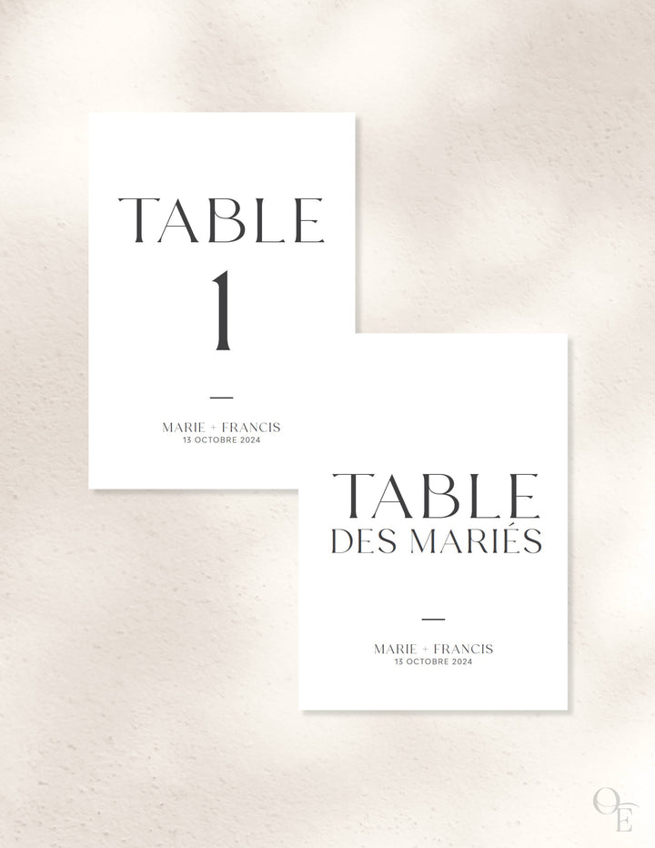 Numéro de table