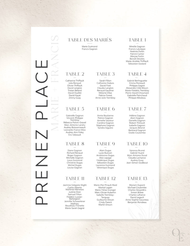Plan de salle