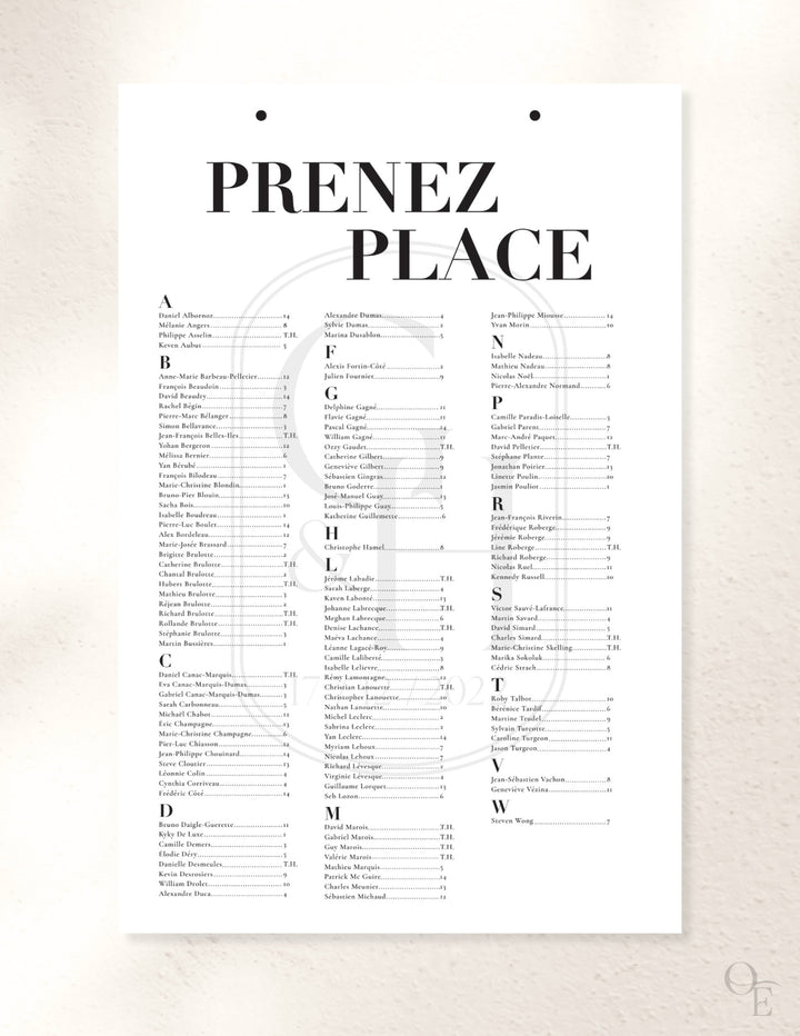 Plan de salle