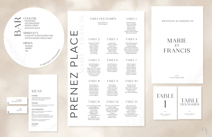 Affiches et graphismes de mariage