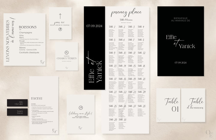 Affiches et graphismes de mariage