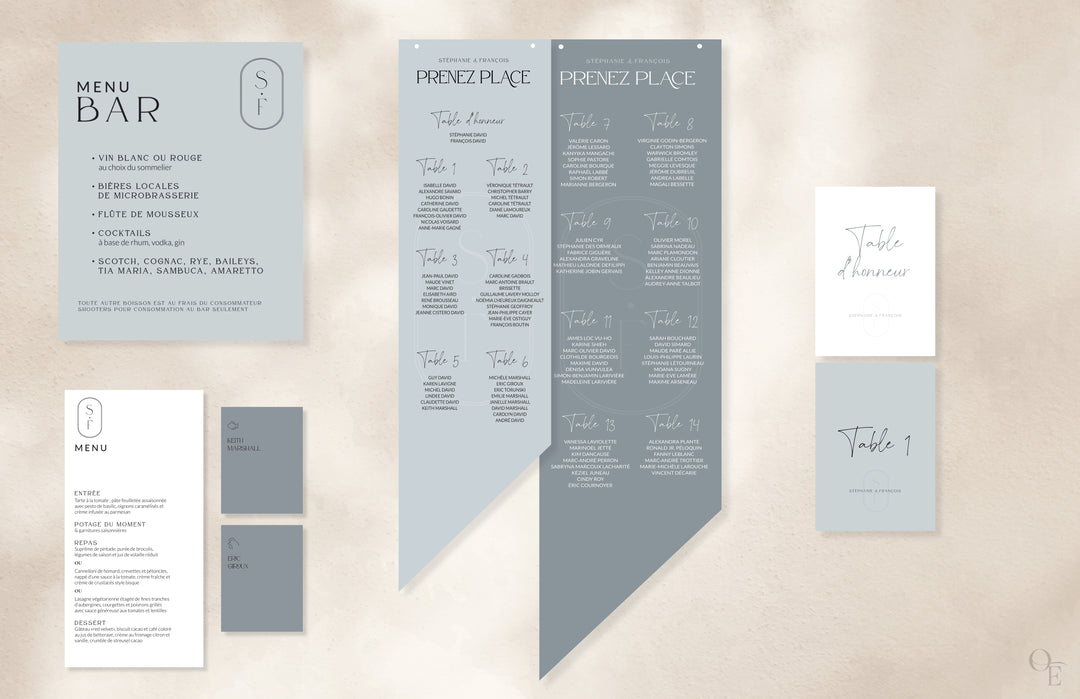 Affiches et graphismes de mariage