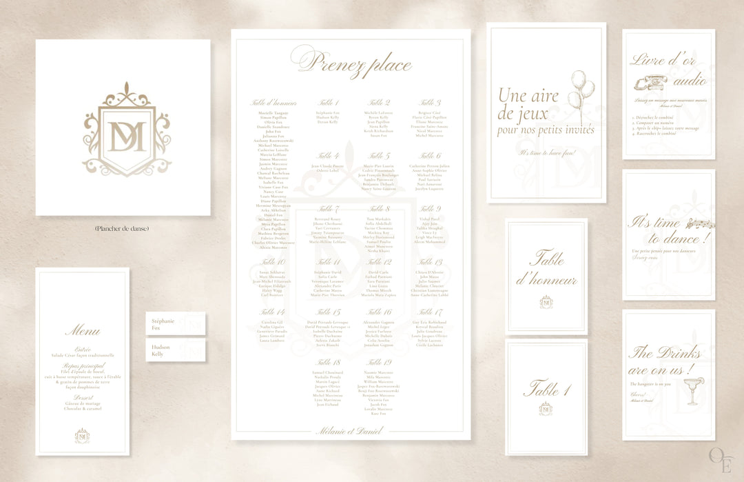 Affiches et graphismes de mariage