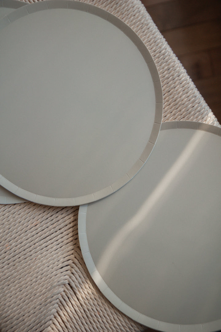 Ensemble de 8 assiettes classiques - Beige