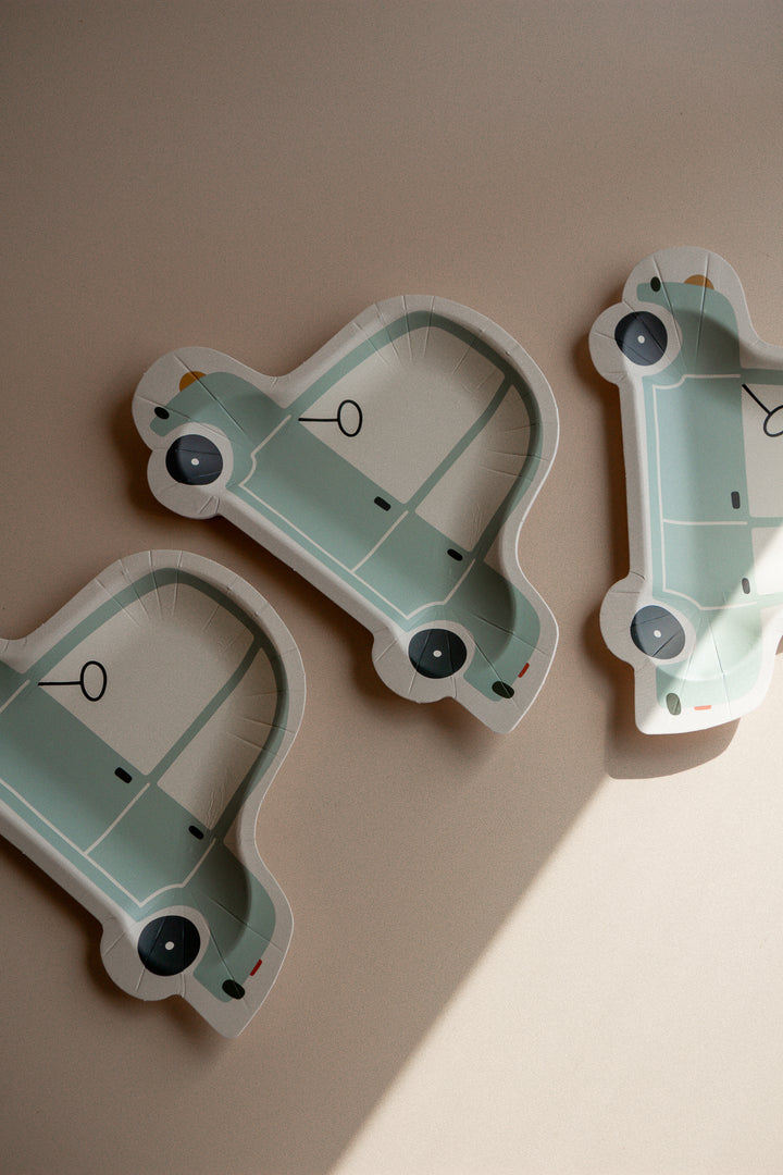 Ensemble de 8 assiettes - Voiture