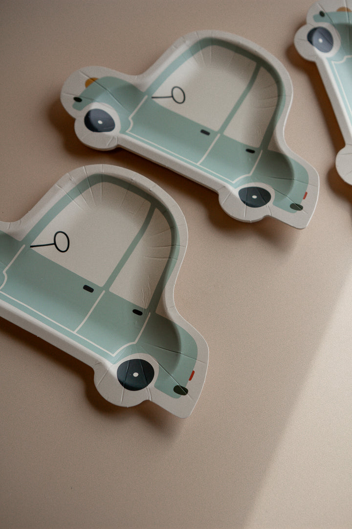 Ensemble de 8 assiettes - Voiture
