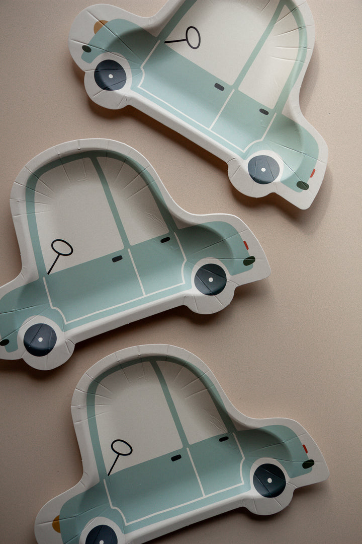 Ensemble de 8 assiettes - Voiture