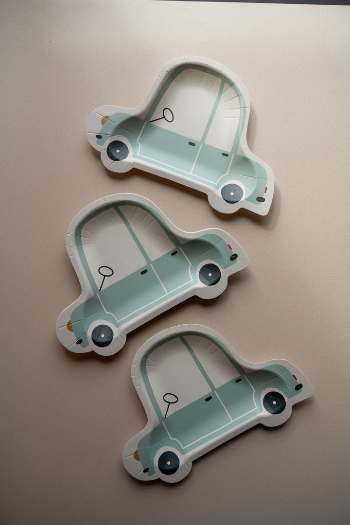 Ensemble de 8 assiettes - Voiture