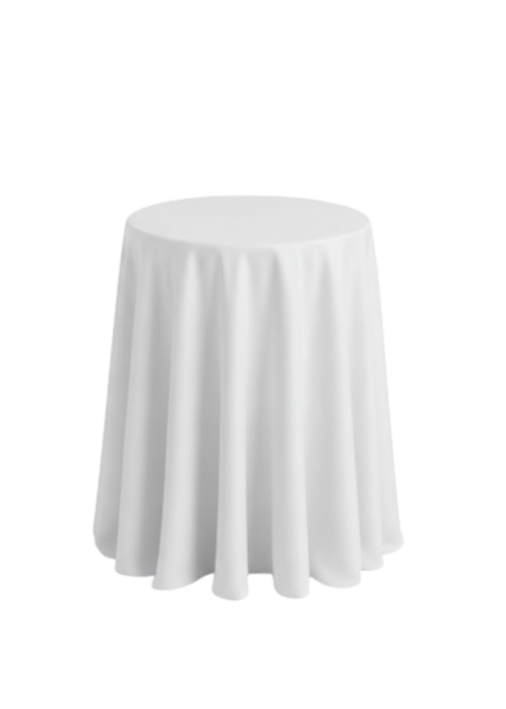 Nappe ronde polyester 120" - Blanche