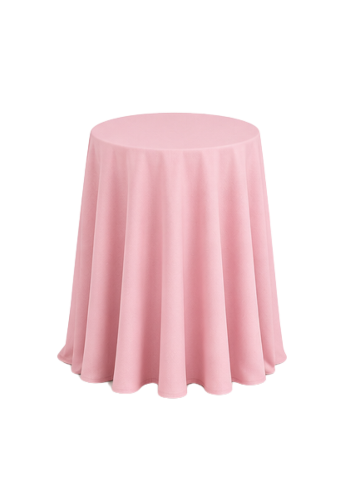 Nappe ronde polyester 120'' -  Rose pale