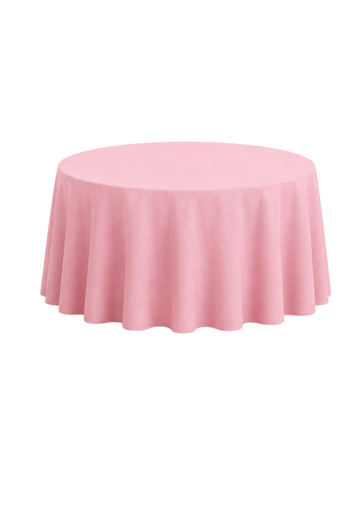 Nappe ronde polyester 120'' -  Rose pale