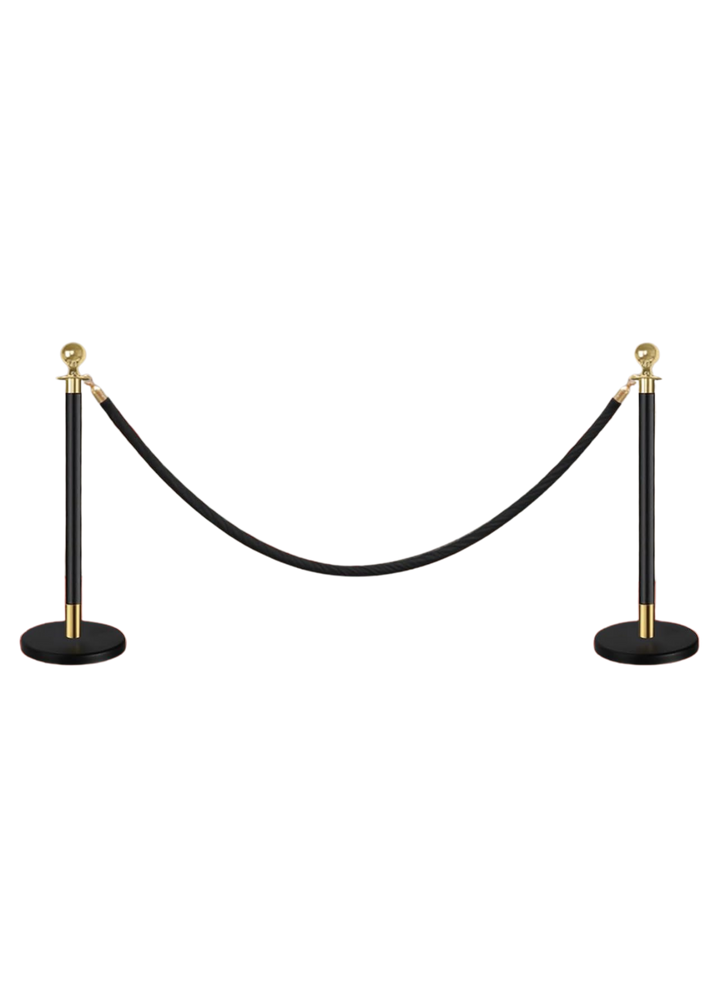 Poteau de foule noir et or