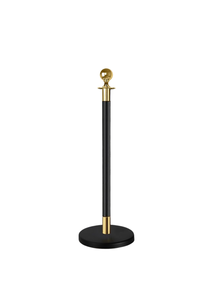 Poteau de foule noir et or