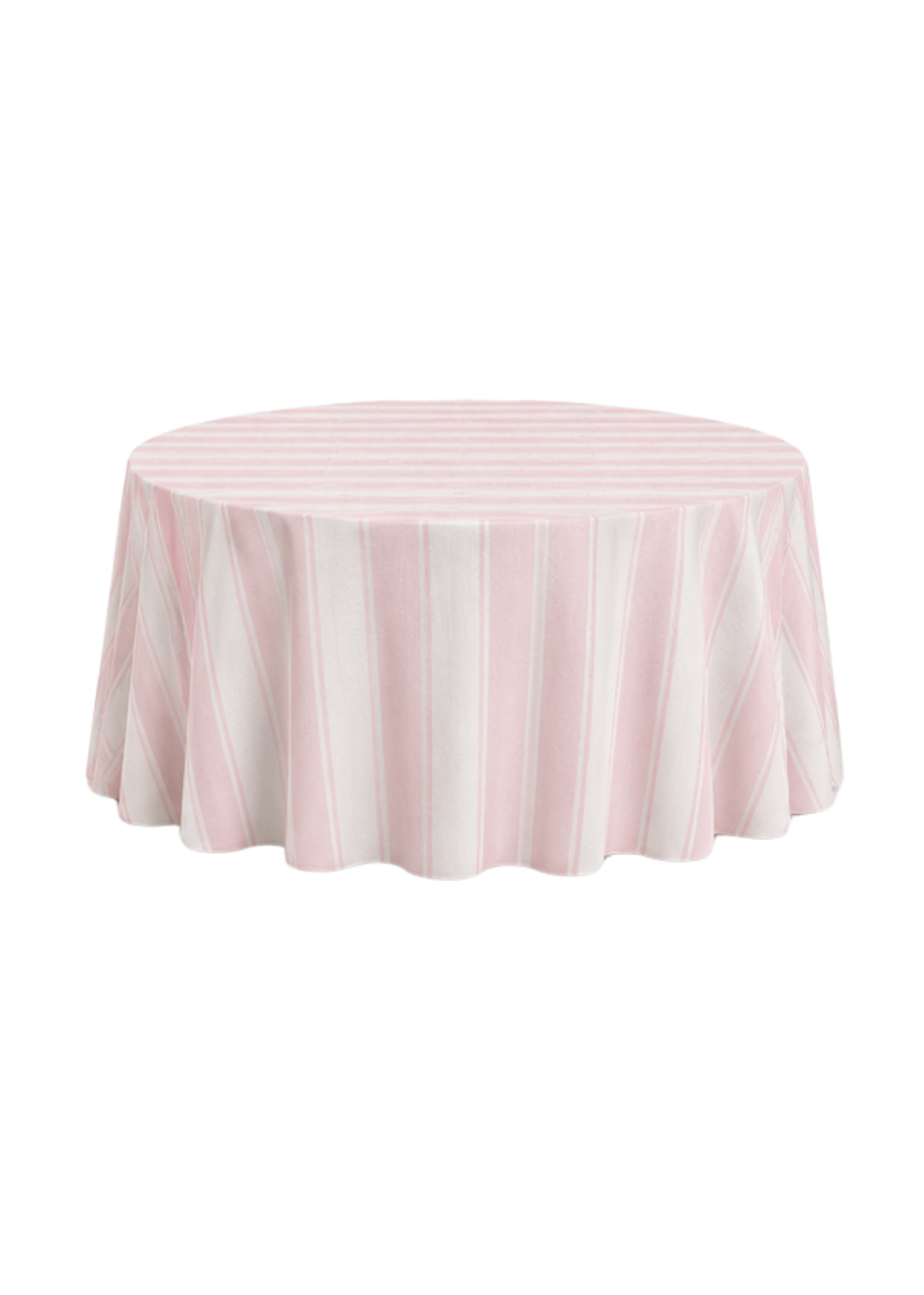 Nappe ronde à rayures 132'' - Cabana rose