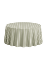 Nappe ronde à rayures 132'' - Capri sauge