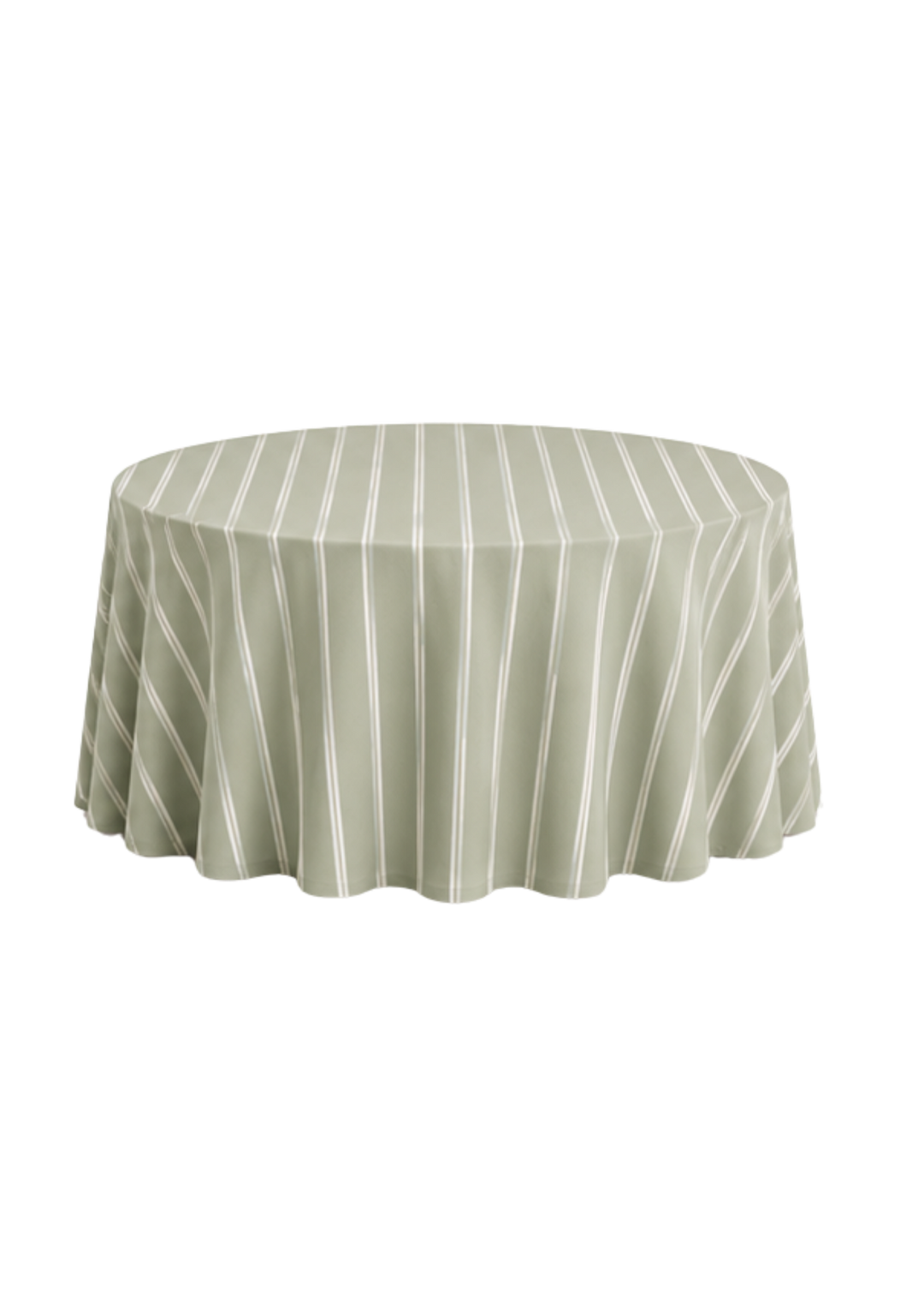 Nappe ronde à rayures 132'' - Capri sauge