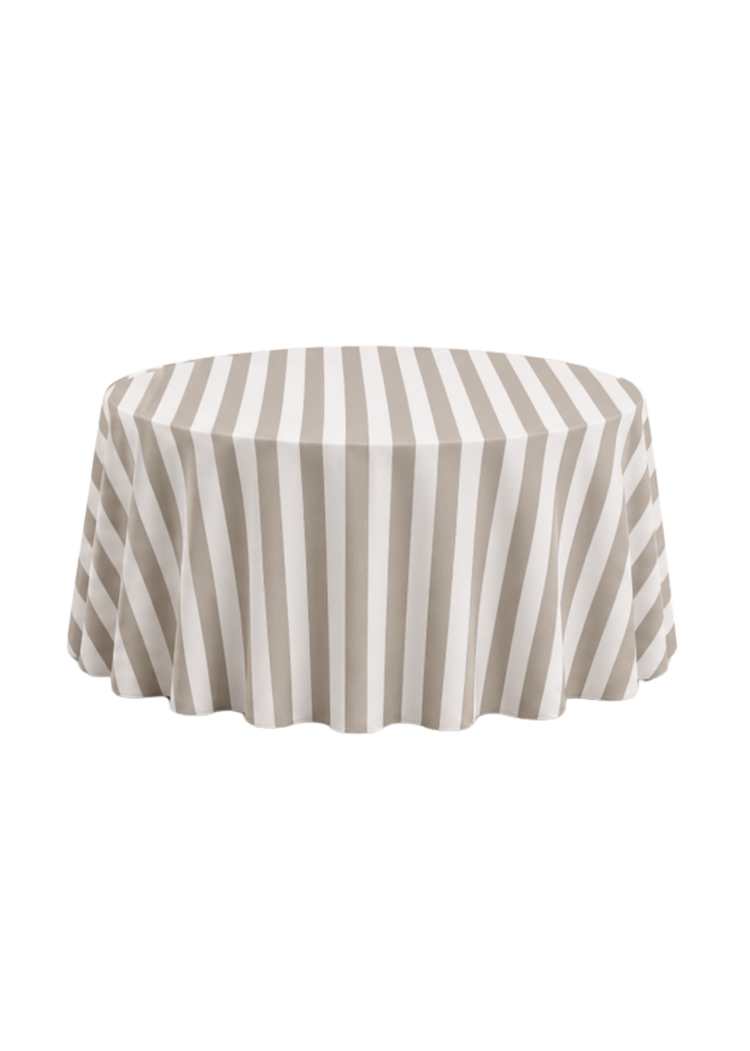 Nappe ronde à rayures 132'' - Palma taupe