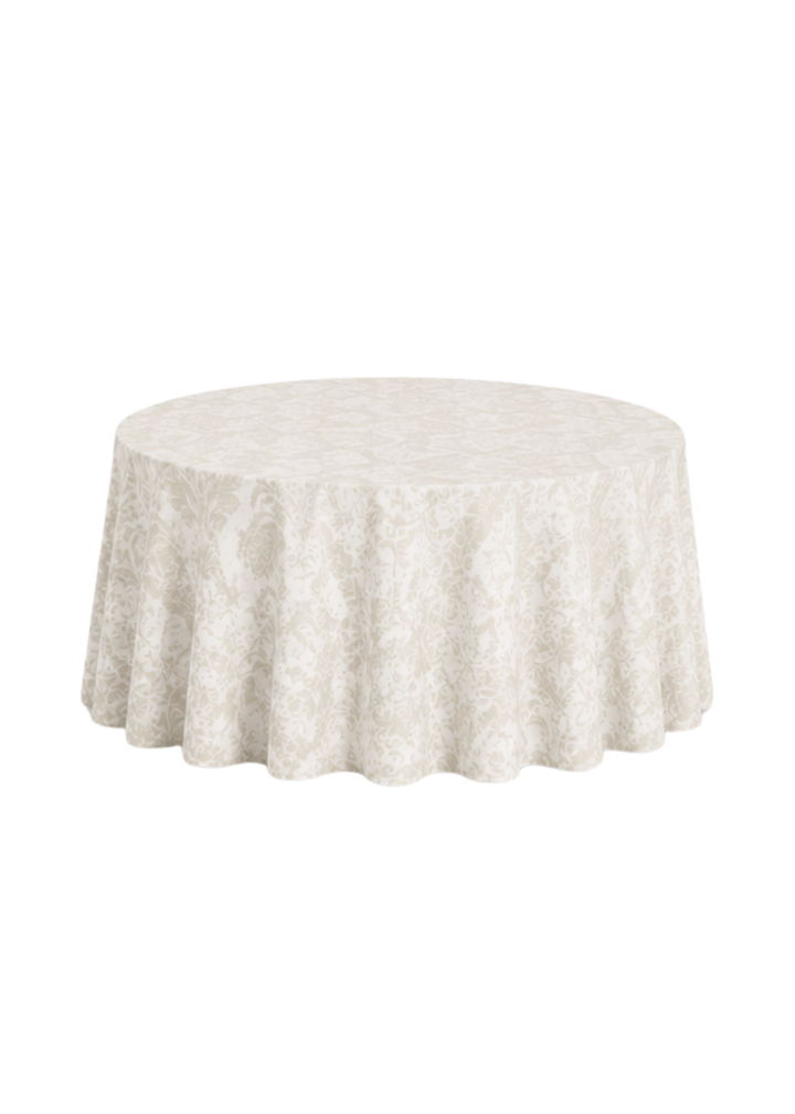 Nappe ronde Saxony Damask 132''- Blanche