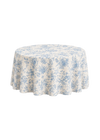 Nappe ronde 132" - Toile française bleu clair