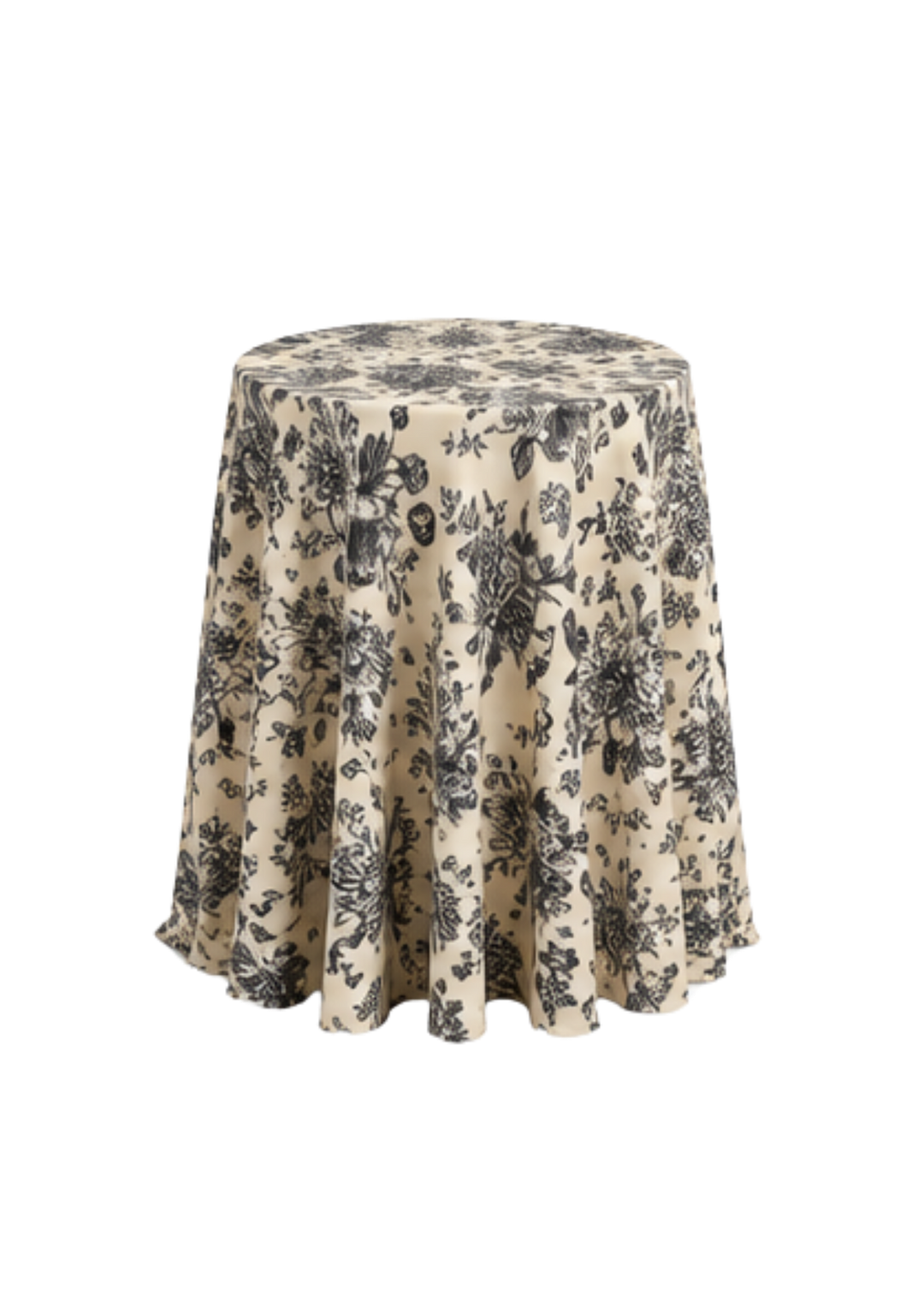 Nappe ronde 132" - Toile française noire