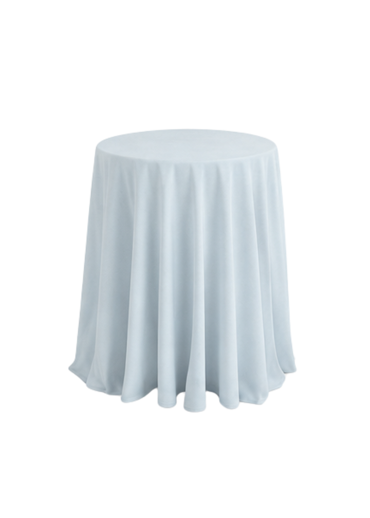 Nappe ronde de velours 132" - Bleu poudre