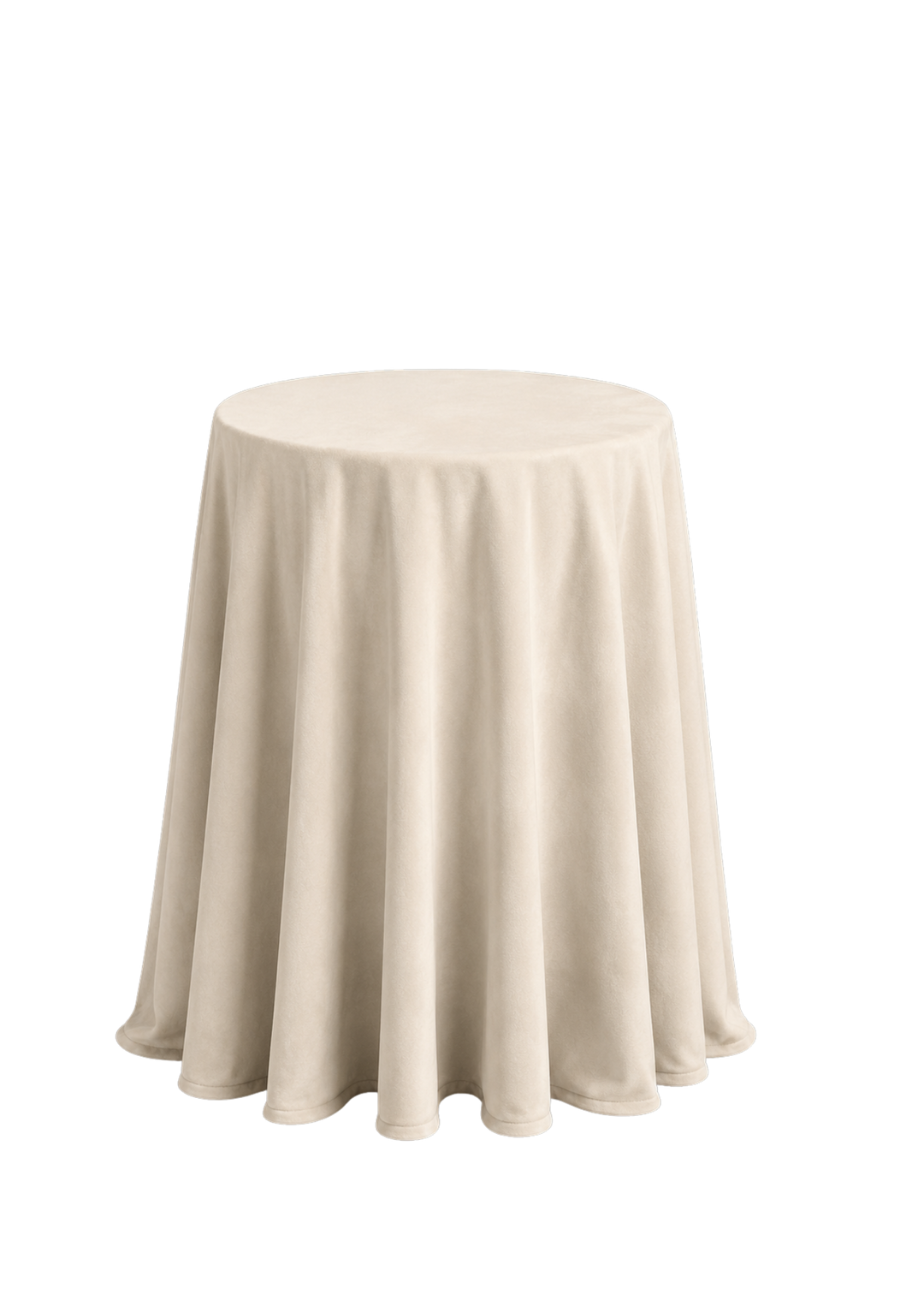 Nappe ronde de velours 132" - Crème