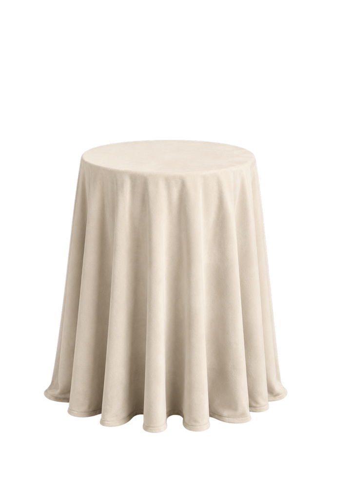 Nappe ronde de velours 132" - Crème