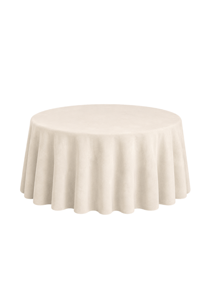 Nappe ronde de velours 132" - Crème